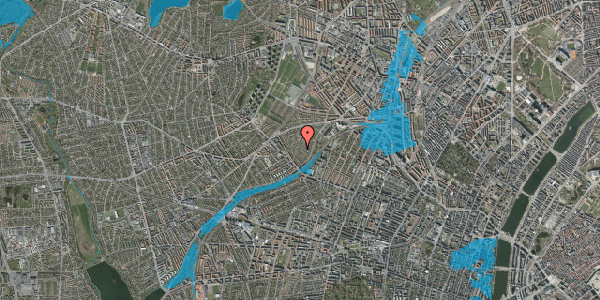 Oversvømmelsesrisiko fra vandløb på Mirabellevej 18, 2400 København NV