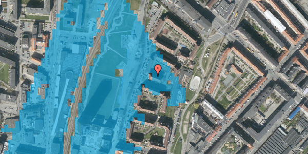 Oversvømmelsesrisiko fra vandløb på Mjølnerparken 48, 1. th, 2200 København N