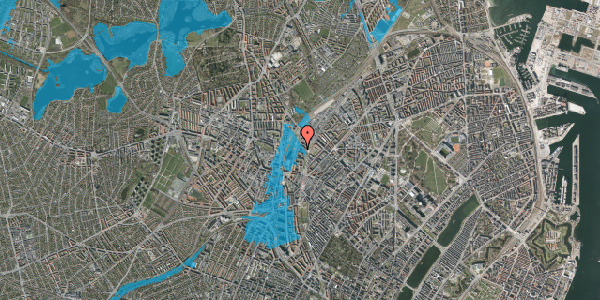 Oversvømmelsesrisiko fra vandløb på Mjølnerparken 50, 3. tv, 2200 København N