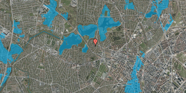 Oversvømmelsesrisiko fra vandløb på Mosebakken 17, 2400 København NV