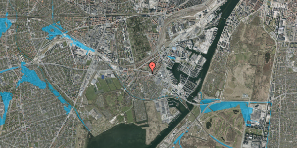 Oversvømmelsesrisiko fra vandløb på Mozarts Plads 2, st. 5, 2450 København SV