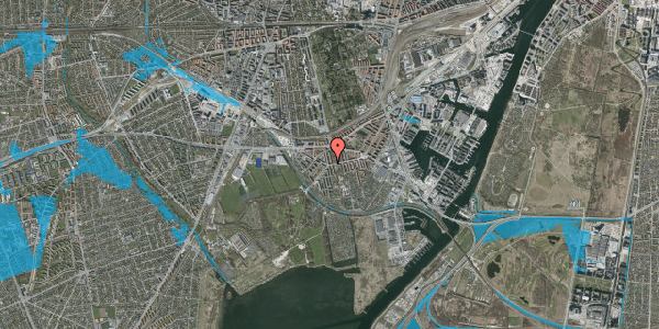 Oversvømmelsesrisiko fra vandløb på Mozartsvej 32, st. tv, 2450 København SV