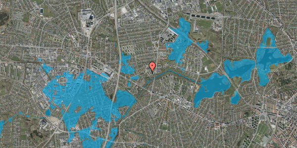 Oversvømmelsesrisiko fra vandløb på Muldager 38, 2. th, 2700 Brønshøj