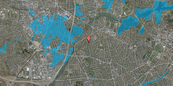Oversvømmelsesrisiko fra vandløb på Møllebakken 10, 2700 Brønshøj