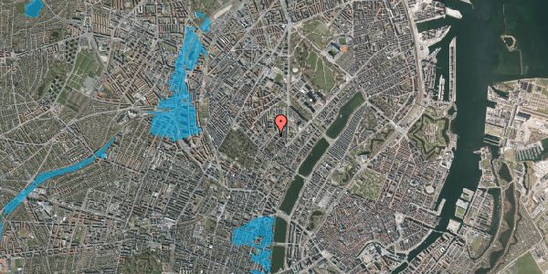 Oversvømmelsesrisiko fra vandløb på Møllegade 16, 1. th, 2200 København N