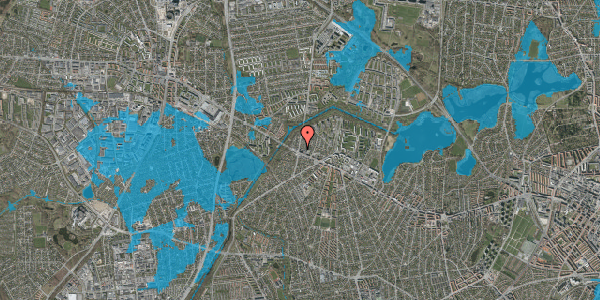 Oversvømmelsesrisiko fra vandløb på Mørkhøjvej 6, st. tv, 2700 Brønshøj