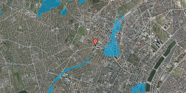 Oversvømmelsesrisiko fra vandløb på Mågevej 2, 2. tv, 2400 København NV