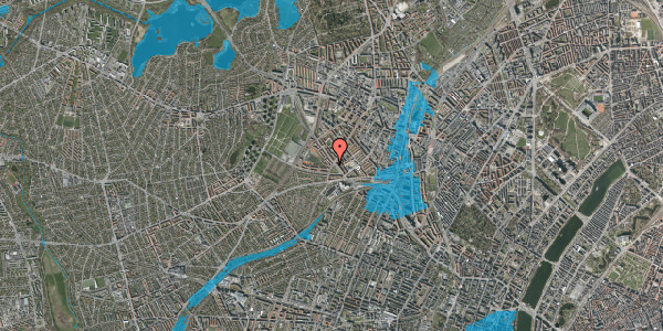 Oversvømmelsesrisiko fra vandløb på Mågevej 15, 1. th, 2400 København NV