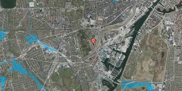 Oversvømmelsesrisiko fra vandløb på Natalie Zahles Vej 19, 4. th, 2450 København SV