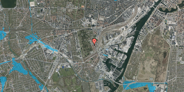 Oversvømmelsesrisiko fra vandløb på Natalie Zahles Vej 23, 2. th, 2450 København SV