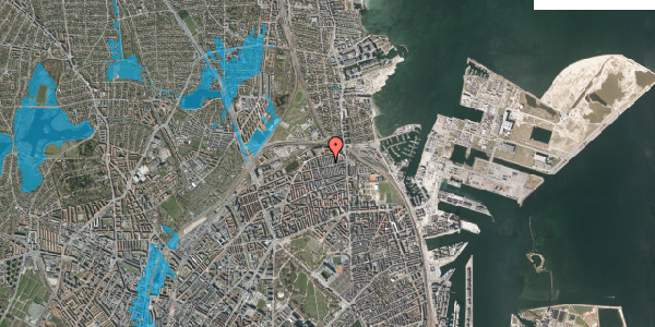 Oversvømmelsesrisiko fra vandløb på Niels W. Gades Gade 41, 2100 København Ø