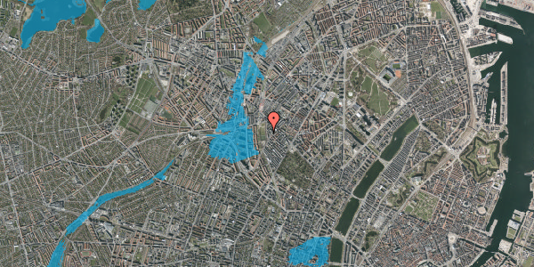 Oversvømmelsesrisiko fra vandløb på Nordbanegade 16, 2. th, 2200 København N