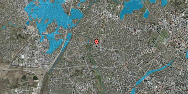 Oversvømmelsesrisiko fra vandløb på Nordbyvej 17, 2720 Vanløse