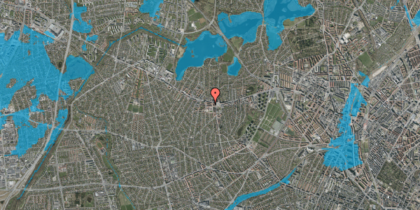 Oversvømmelsesrisiko fra vandløb på Nordfeldvej 4, st. tv, 2700 Brønshøj