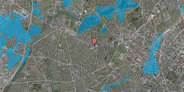 Oversvømmelsesrisiko fra vandløb på Nordfeldvej 8, st. th, 2700 Brønshøj