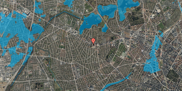 Oversvømmelsesrisiko fra vandløb på Nordfeldvej 11, st. th, 2700 Brønshøj