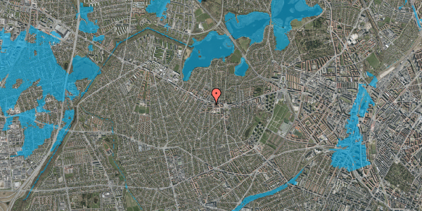 Oversvømmelsesrisiko fra vandløb på Nordfeldvej 14, st. tv, 2700 Brønshøj