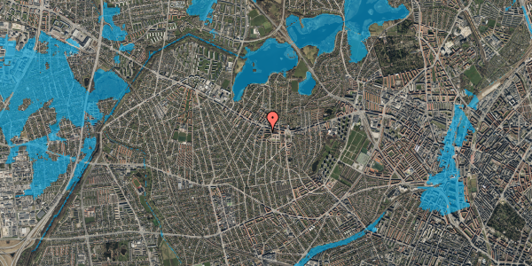 Oversvømmelsesrisiko fra vandløb på Nordfeldvej 15, 2. th, 2700 Brønshøj