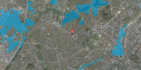 Oversvømmelsesrisiko fra vandløb på Nordfeldvej 17, st. tv, 2700 Brønshøj