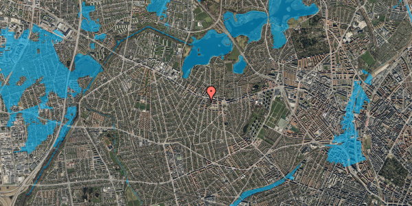 Oversvømmelsesrisiko fra vandløb på Nordfeldvej 21, 3. tv, 2700 Brønshøj