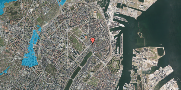 Oversvømmelsesrisiko fra vandløb på Nordre Frihavnsgade 4, 2. th, 2100 København Ø