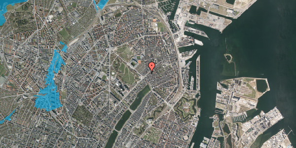 Oversvømmelsesrisiko fra vandløb på Nordre Frihavnsgade 8, 1. , 2100 København Ø