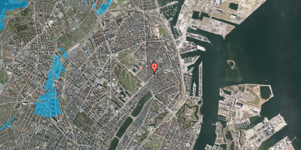 Oversvømmelsesrisiko fra vandløb på Nordre Frihavnsgade 17B, st. tv, 2100 København Ø