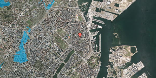 Oversvømmelsesrisiko fra vandløb på Nordre Frihavnsgade 50, 2. th, 2100 København Ø