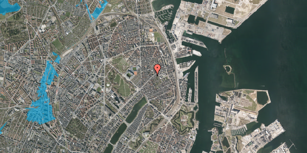 Oversvømmelsesrisiko fra vandløb på Nordre Frihavnsgade 50, 4. tv, 2100 København Ø