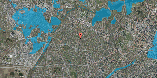 Oversvømmelsesrisiko fra vandløb på Nordrupvej 19, 2700 Brønshøj