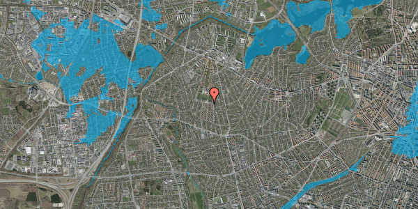 Oversvømmelsesrisiko fra vandløb på Nordrupvej 21, 2700 Brønshøj