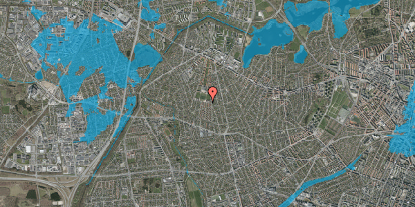 Oversvømmelsesrisiko fra vandløb på Nordrupvej 23, 2700 Brønshøj