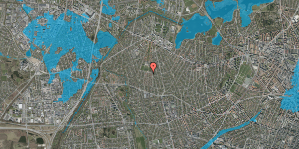 Oversvømmelsesrisiko fra vandløb på Nordrupvej 33, 2700 Brønshøj