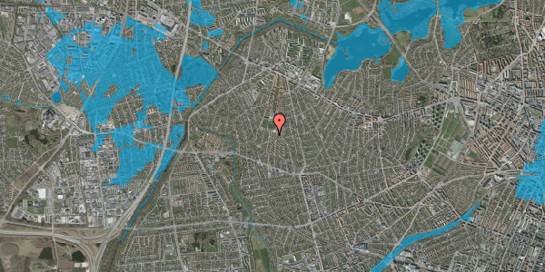 Oversvømmelsesrisiko fra vandløb på Nordrupvej 83, 2700 Brønshøj