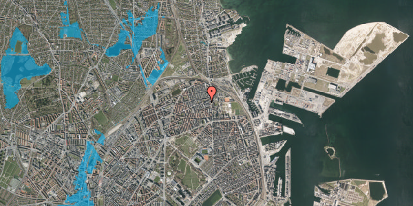 Oversvømmelsesrisiko fra vandløb på Nygårdsvej 3B, 2. tv, 2100 København Ø