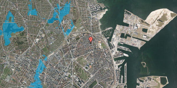 Oversvømmelsesrisiko fra vandløb på Nygårdsvej 13, 3. tv, 2100 København Ø