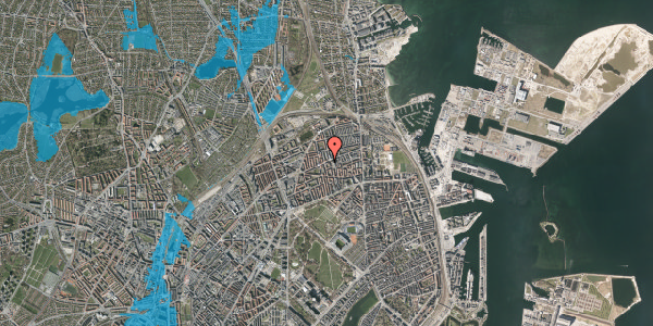 Oversvømmelsesrisiko fra vandløb på Nygårdsvej 41A, st. th, 2100 København Ø