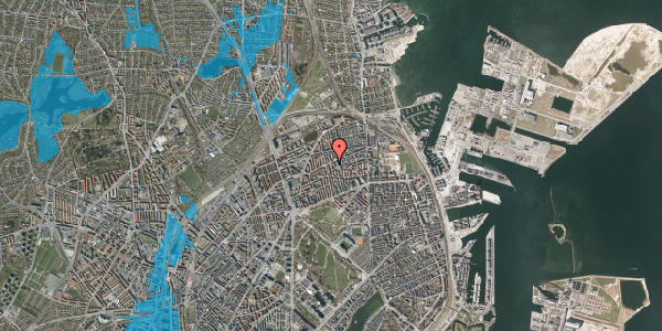Oversvømmelsesrisiko fra vandløb på Nygårdsvej 41C, st. th, 2100 København Ø