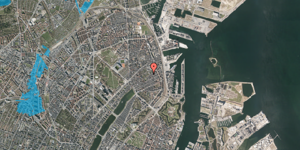 Oversvømmelsesrisiko fra vandløb på Næstvedgade 8, 5. th, 2100 København Ø