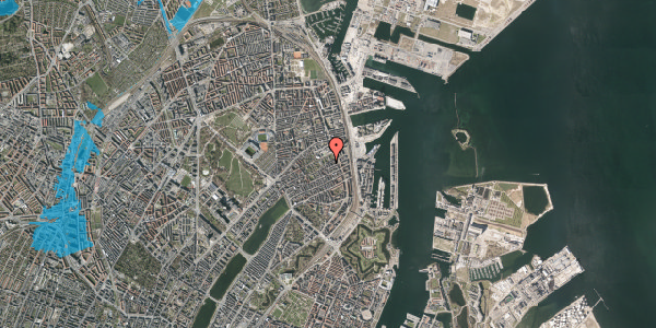 Oversvømmelsesrisiko fra vandløb på Næstvedgade 16, 3. th, 2100 København Ø