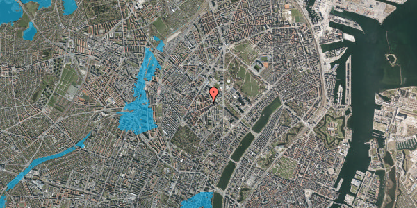 Oversvømmelsesrisiko fra vandløb på Nøddebogade 11, 1. , 2200 København N