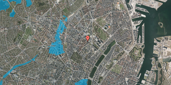 Oversvømmelsesrisiko fra vandløb på Nøddebogade 15, 4. tv, 2200 København N