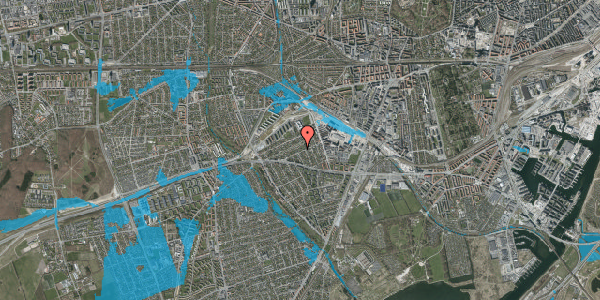 Oversvømmelsesrisiko fra vandløb på Nøddehaven 26, 2500 Valby