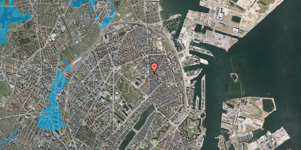 Oversvømmelsesrisiko fra vandløb på Nøjsomhedsvej 4, 4. th, 2100 København Ø