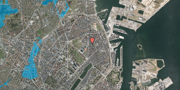Oversvømmelsesrisiko fra vandløb på Nøjsomhedsvej 5, 3. th, 2100 København Ø