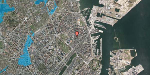 Oversvømmelsesrisiko fra vandløb på Nøjsomhedsvej 7, kl. tv, 2100 København Ø