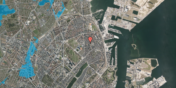 Oversvømmelsesrisiko fra vandløb på Nøjsomhedsvej 17, 3. th, 2100 København Ø