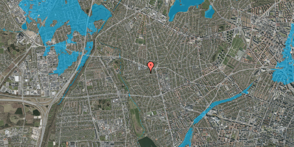 Oversvømmelsesrisiko fra vandløb på Nørager Plads 10, 2720 Vanløse