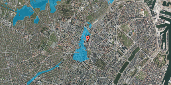 Oversvømmelsesrisiko fra vandløb på Nørrebrogade 245, st. th, 2200 København N