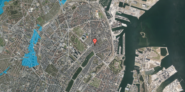 Oversvømmelsesrisiko fra vandløb på Odensegade 2, 2. , 2100 København Ø